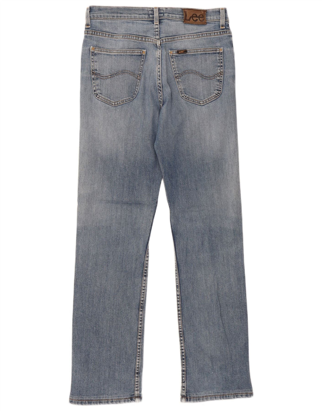 Lee Mens Brooklyn Distressed Straight Jeans W33 L34 Blue Cotton