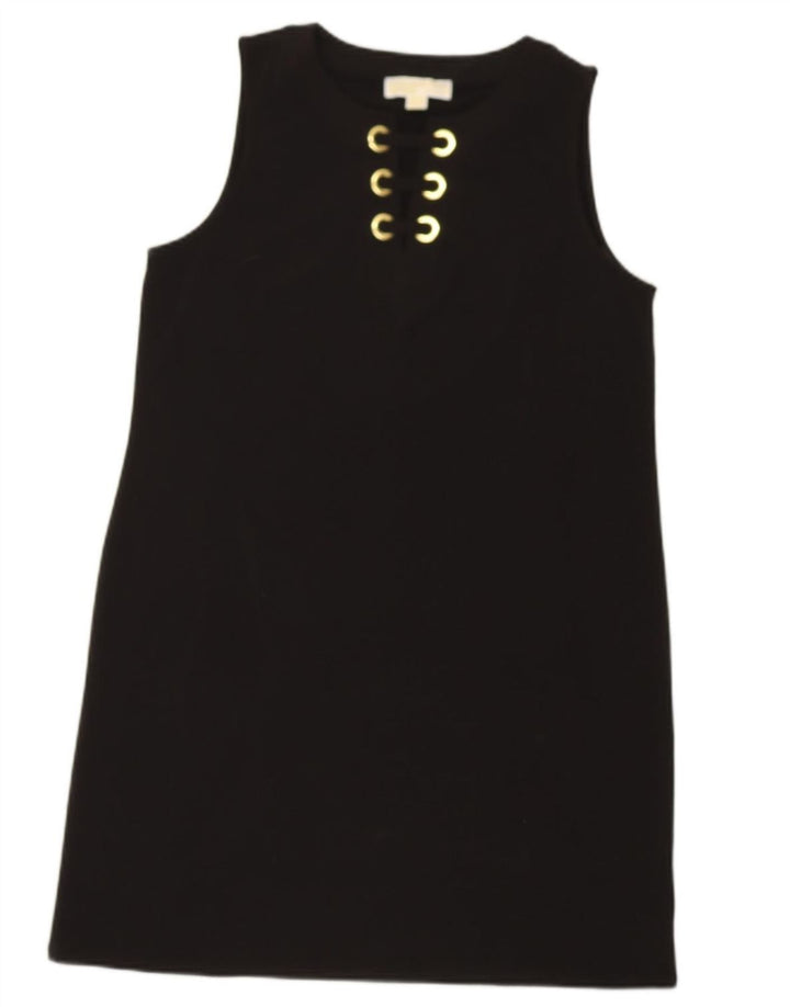 MICHAEL KORS Womens Sleeveless Shift Dress UK 14 Large Black Polyester