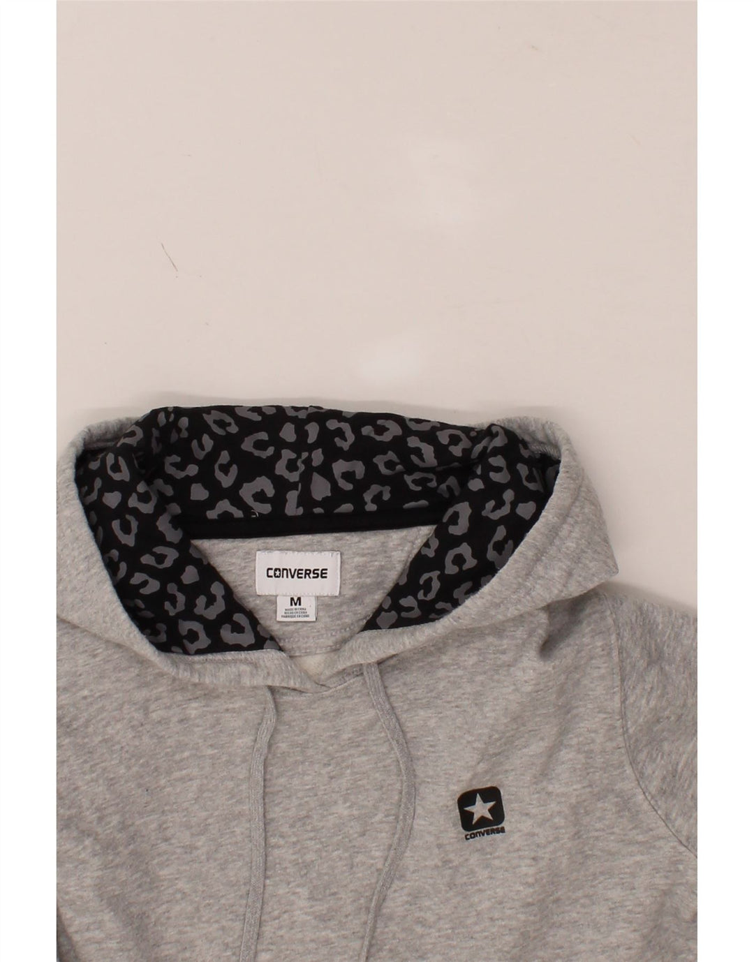 CONVERSE Womens Hoodie Jumper UK 14 Medium Grey Vintage Converse and Second-Hand Converse from Messina Hembry 
