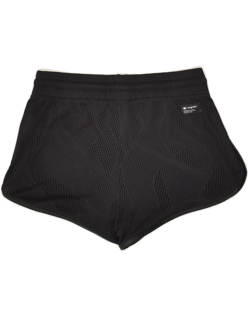 ADIDAS Womens Sport Shorts UK 8 Small Black Nylon | Vintage Adidas | Thrift | Second-Hand Adidas | Used Clothing | Messina Hembry 