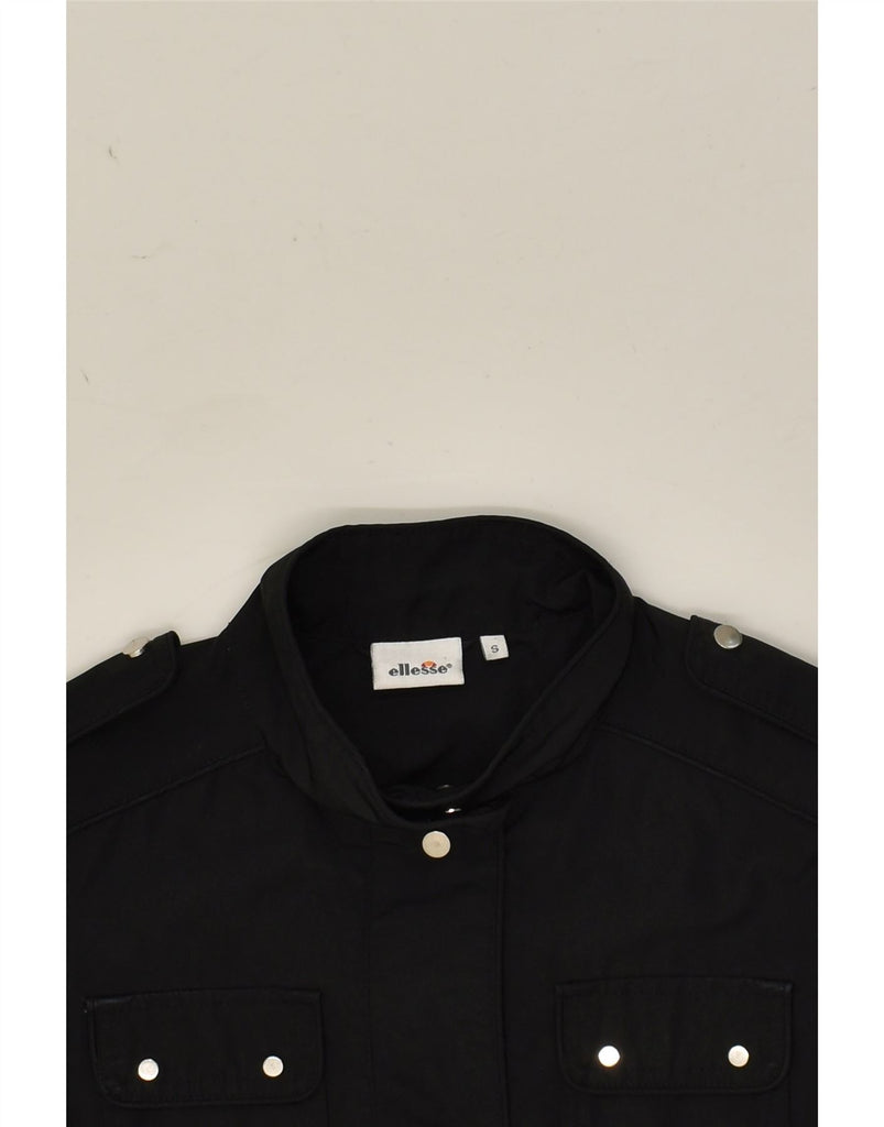 ELLESSE Womens Military Jacket UK 10 Small Black Polyester | Vintage Ellesse | Thrift | Second-Hand Ellesse | Used Clothing | Messina Hembry 