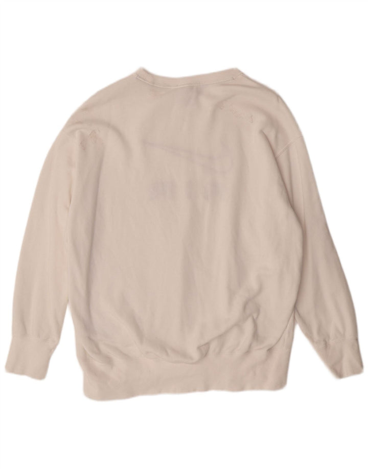 NIKE Mens Loose Fit Graphic Sweatshirt Jumper XS White Cotton