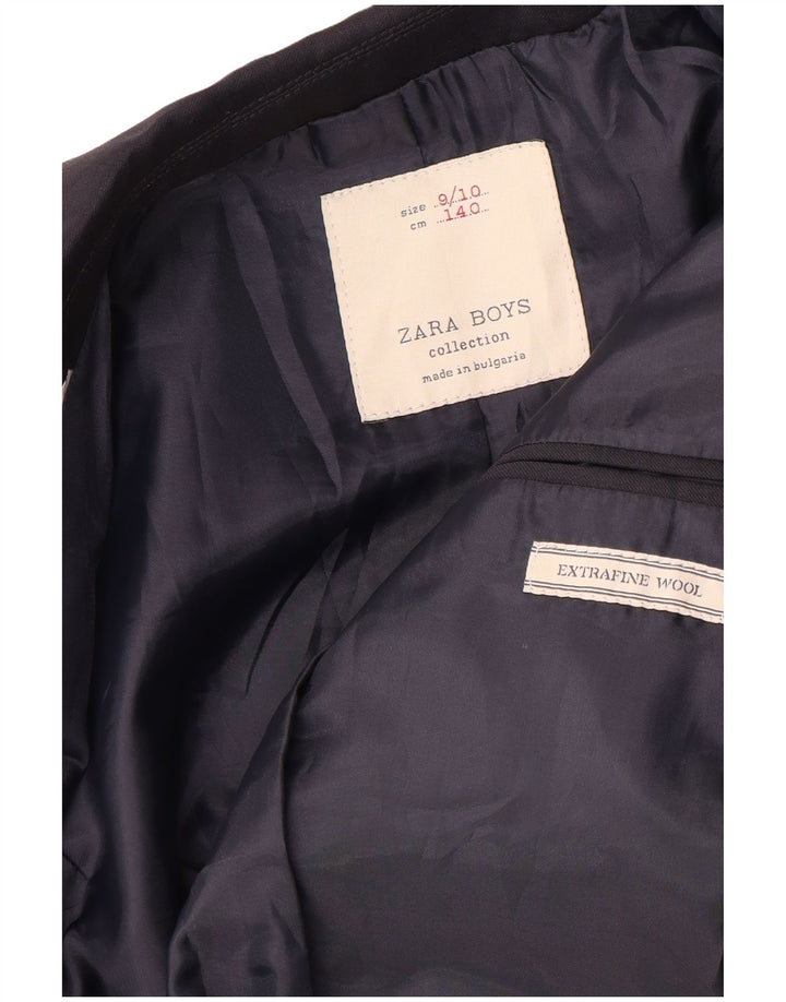 Zara Boys 2 Button Blazer Jacket 9-10 Years Navy Blue Wool