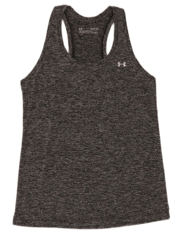 Under Armour Womens Heat Gear Vest Top UK 10 Small Grey Flecked