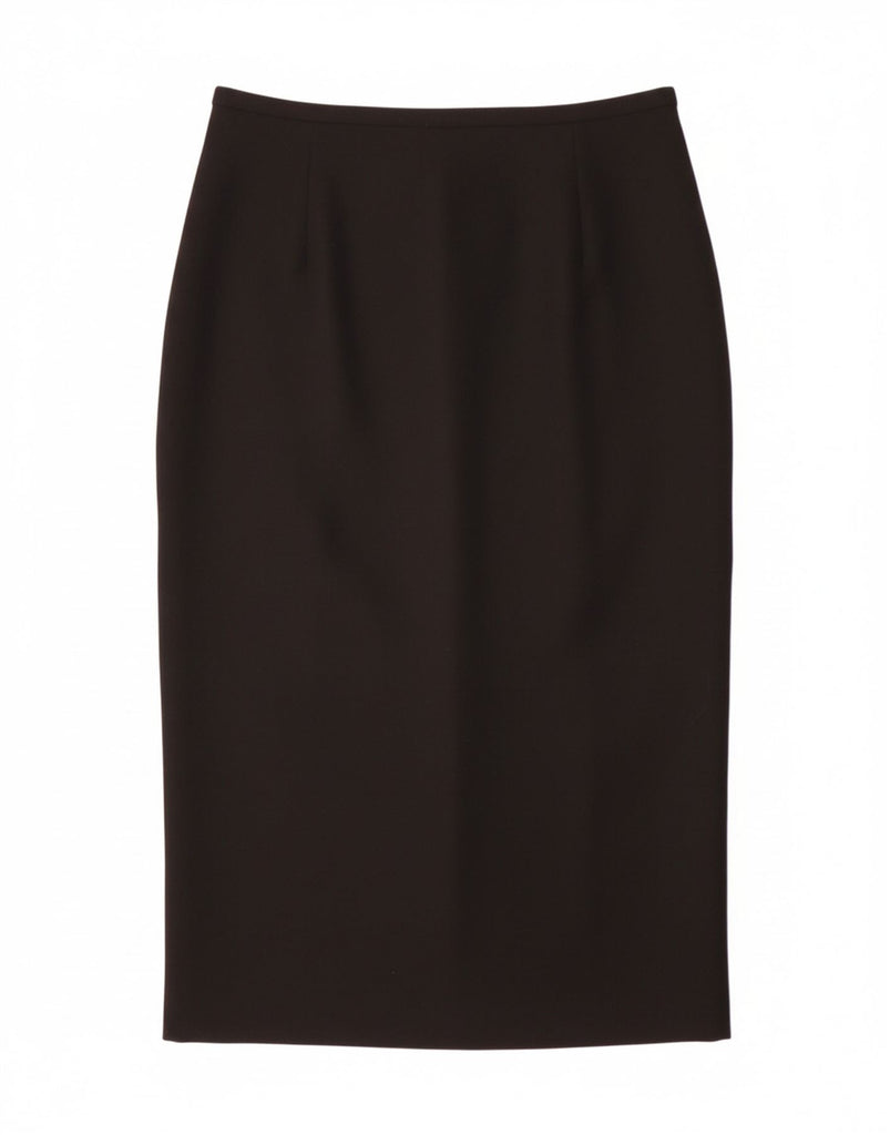 PRESEN Womens Pencil Skirt UK 20 2XL W36  Black Wool Vintage Presen and Second-Hand Presen from Messina Hembry 