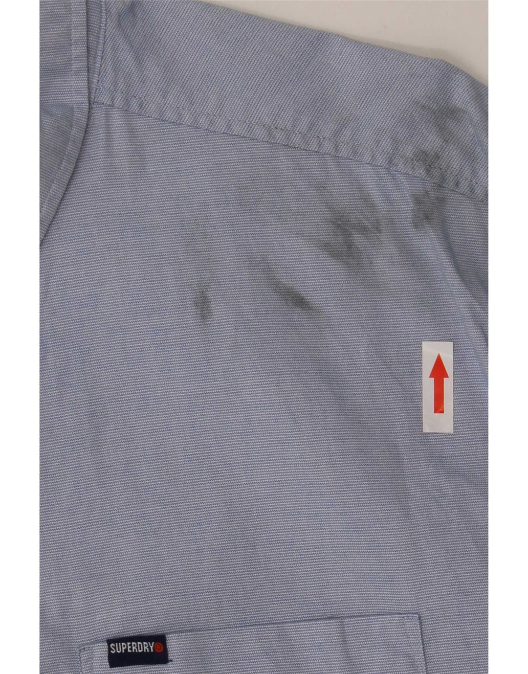 Superdry Mens Regular Fit Shirt Large Blue Pinstripe Cotton