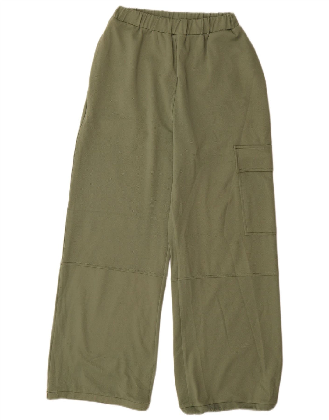 Zara Womens Wide Leg Cargo Trousers Small W26 L29 Green Polyester