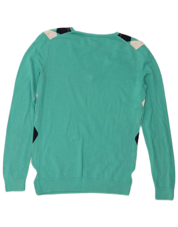 Tommy Hilfiger Womens V-Neck Jumper Sweater UK 6 XS Turquoise