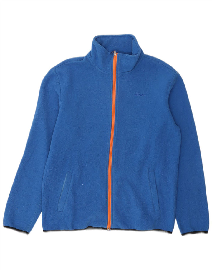 Asics Mens Fleece Jacket UK 40 Large Blue Polyester