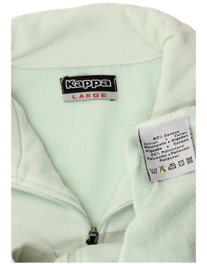 Kappa Womens Tracksuit Top Jacket UK 14 Large Green Cotton