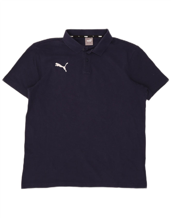 Puma Mens Polo Shirt Large Navy Blue Cotton