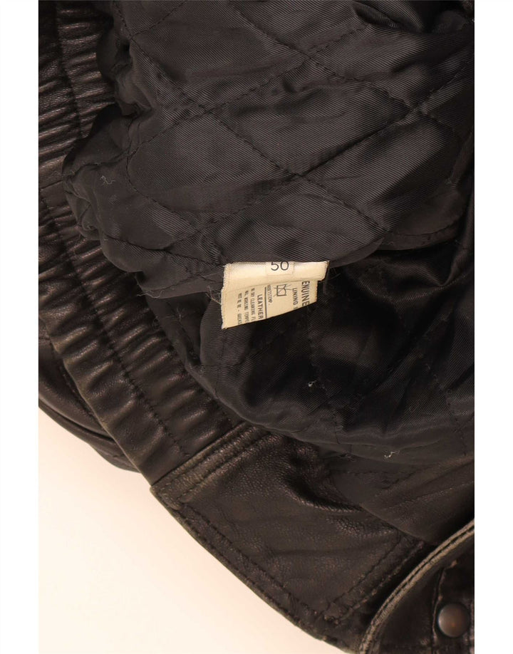 Vintage Mens Leather Jacket IT 50 Large Black