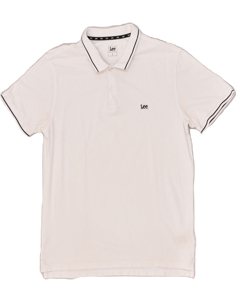 LEE Mens Polo Shirt Small White Cotton | Vintage Lee | Thrift | Second-Hand Lee | Used Clothing | Messina Hembry 