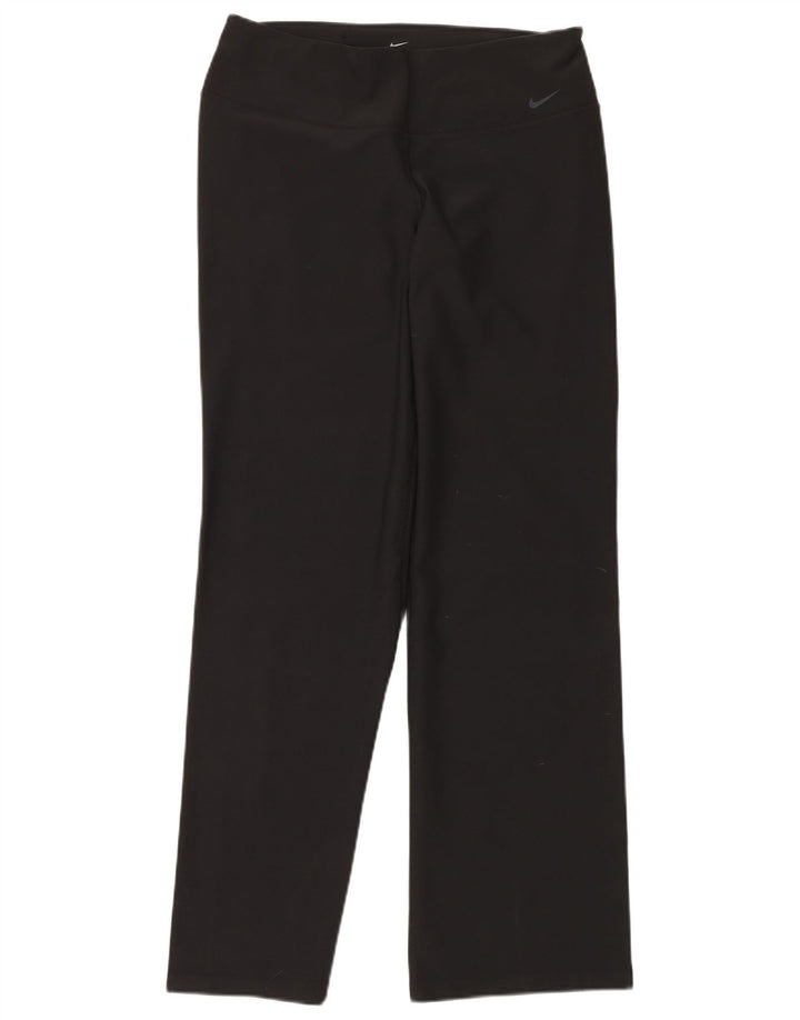 NIKE Womens Dri Fit Tracksuit Trousers UK 14 Large  Black Polyester
