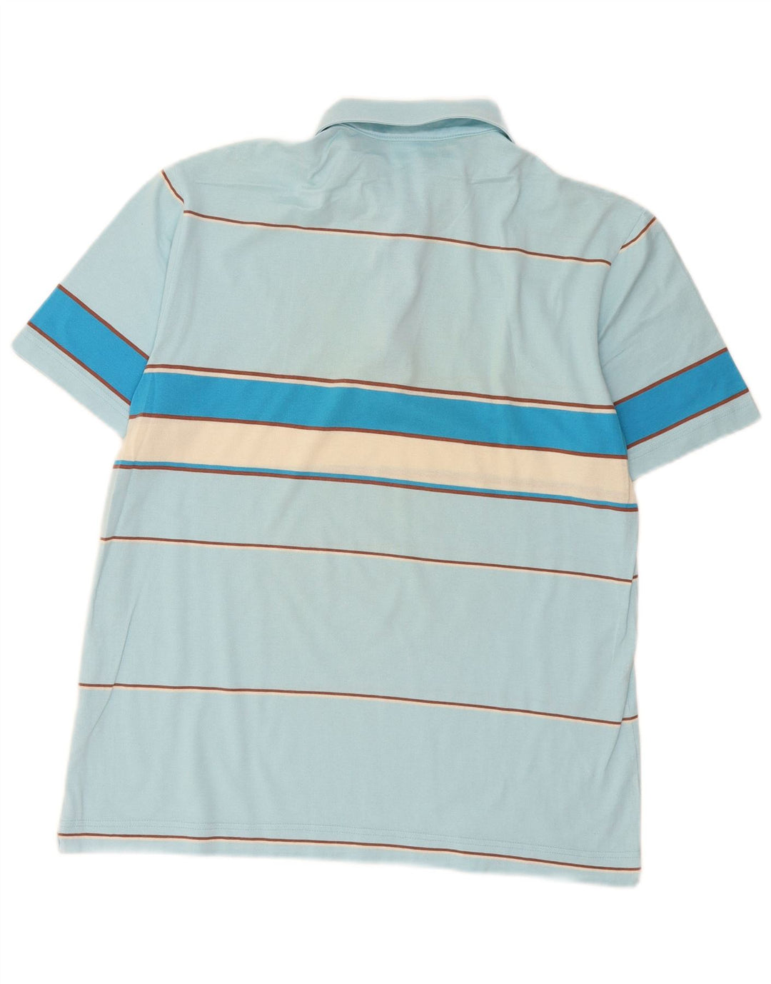 Lacoste Mens Polo Shirt Size 4 Medium Blue Striped Cotton