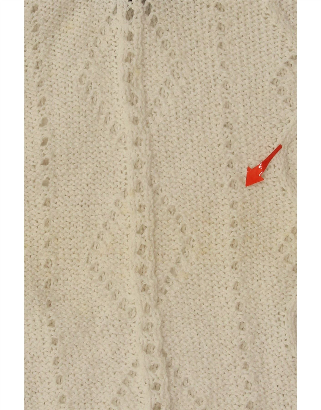VINTAGE Womens Oversized V-Neck Jumper Sweater EU 40 Medium White Cotton Vintage Vintage and Second-Hand Vintage from Messina Hembry 