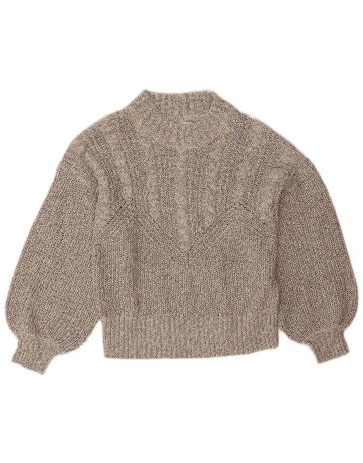 Object Womens Crew Neck Jumper Sweater UK 16 Large Grey Acrylic