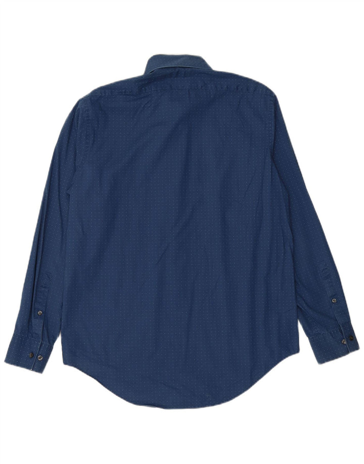 CALVIN KLEIN JEANS Mens Shirt Size 33/32 15 1/2 Medium Blue Spotted