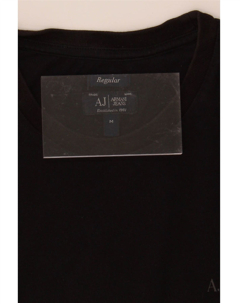 ARMANI JEANS Mens Regular T-Shirt Top Medium Black Vintage Armani Jeans and Second-Hand Armani Jeans from Messina Hembry 
