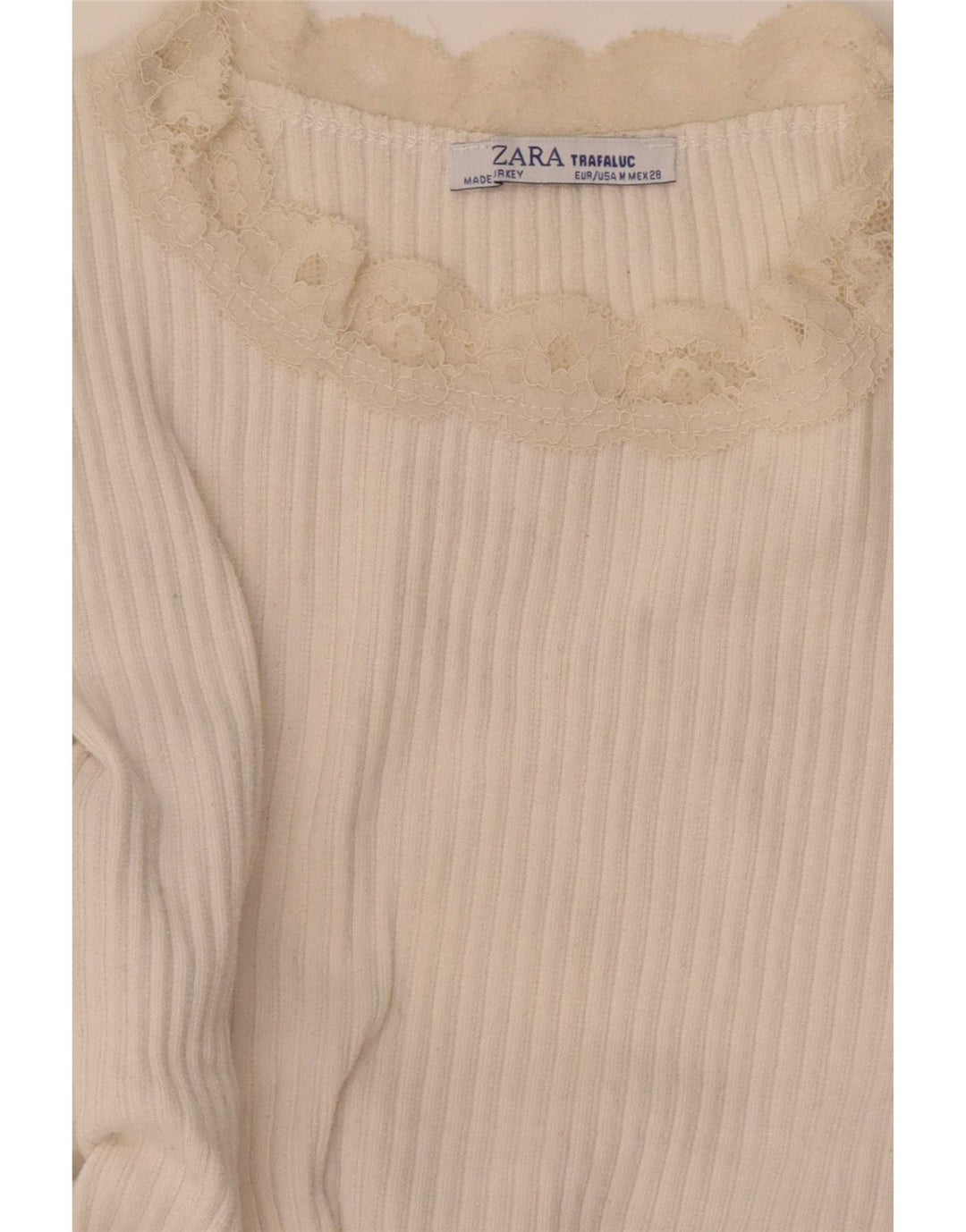 Zara Womens Crop Blouse Top UK 12 Medium White