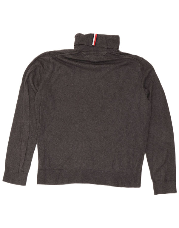 Tommy Hilfiger Mens Roll Neck Jumper Sweater XL Grey Cotton