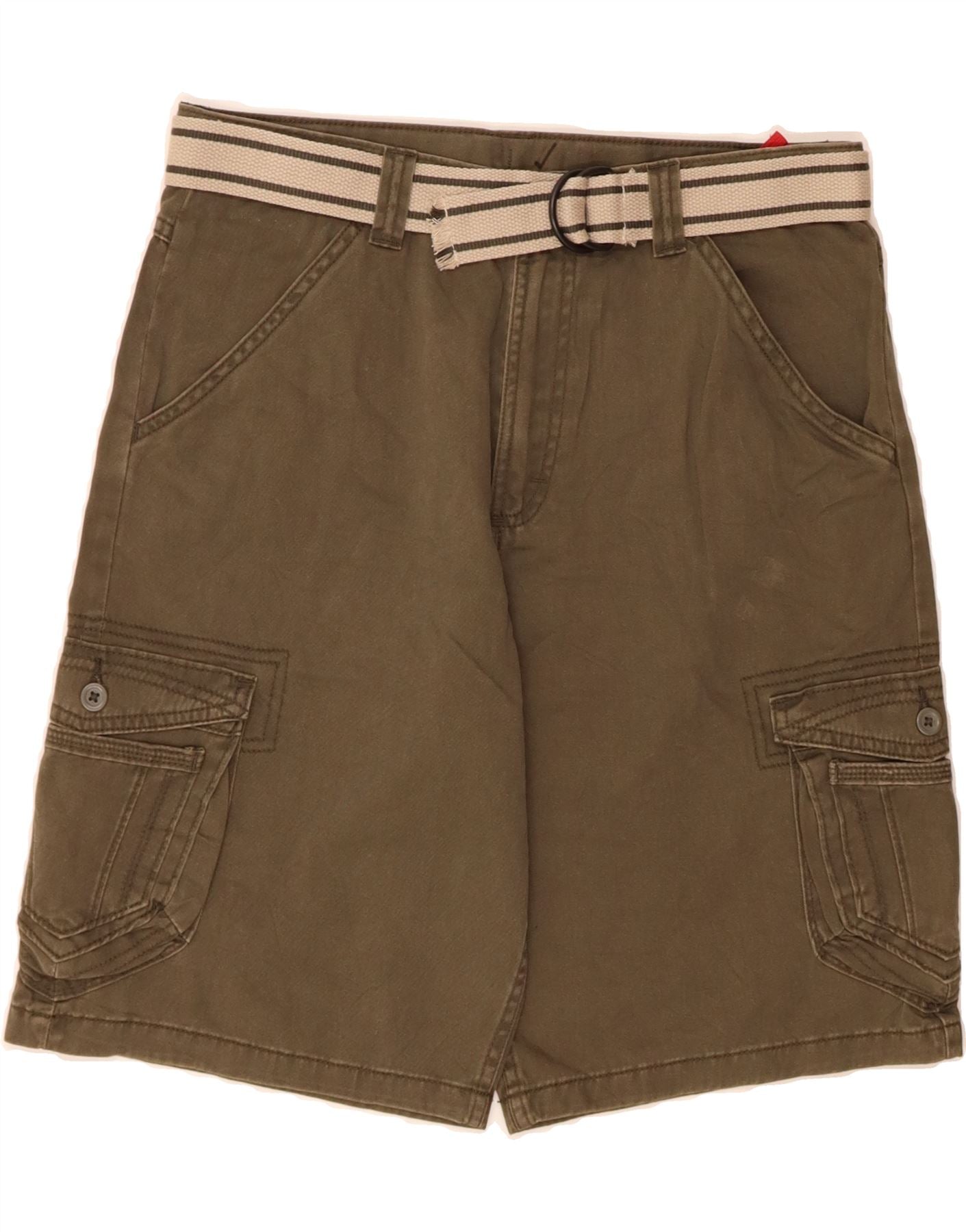 WRANGLER Boys Husky Cargo Shorts 15-16 Years W32 Khaki Cotton
