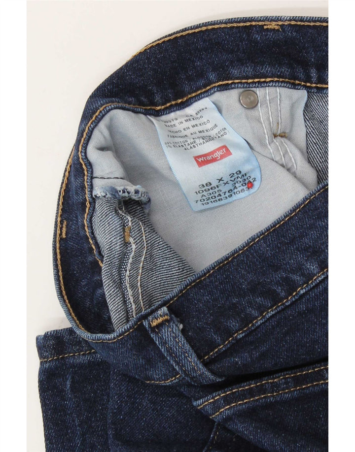 Wrangler Mens Straight Jeans W38 L29 Navy Blue Cotton