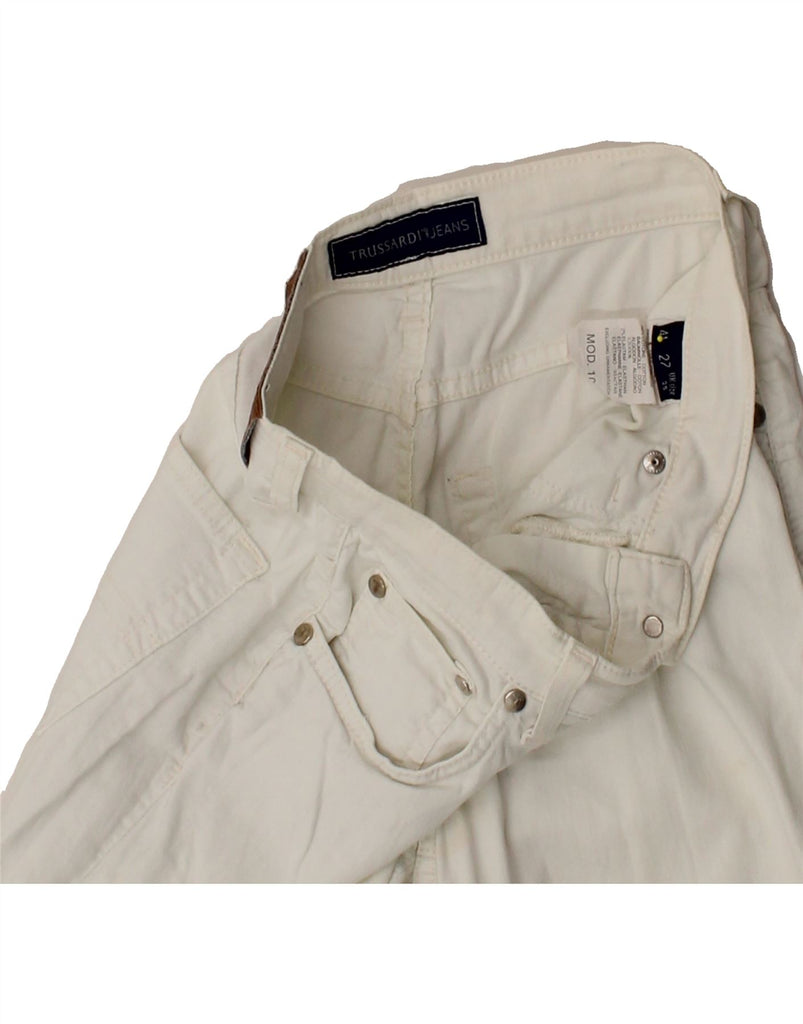 TRUSSARDI Womens Straight Jeans W25 L34 White Cotton Vintage Trussardi and Second-Hand Trussardi from Messina Hembry 