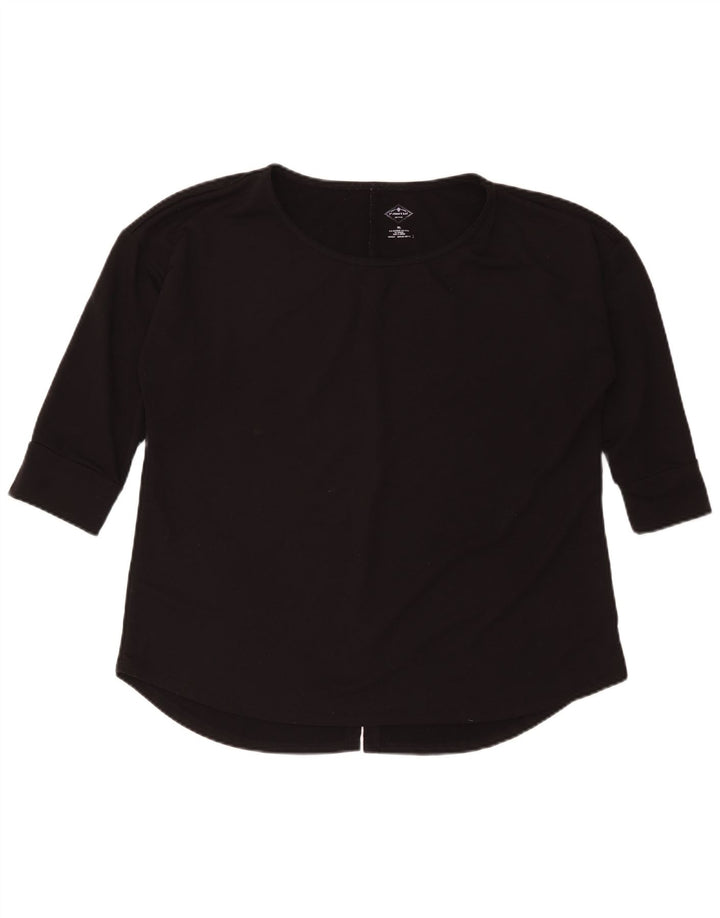 St John's Bay Womens Top 3/4 Sleeve UK 18 XL Black Polyester