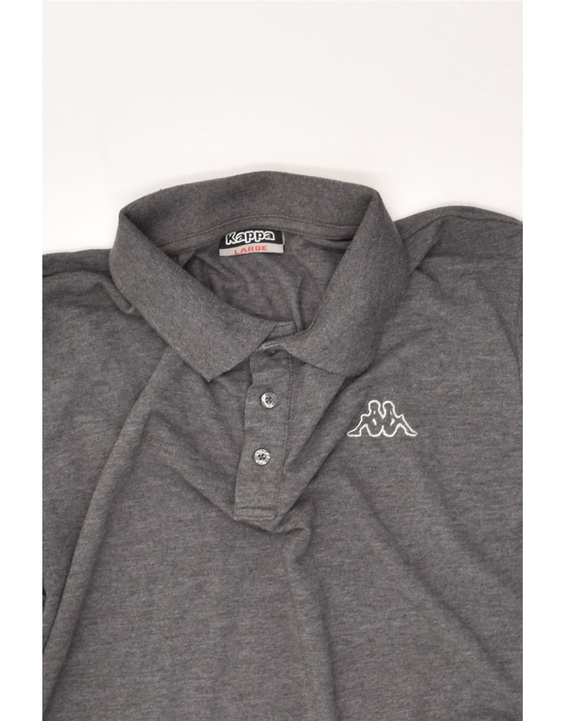 KAPPA Mens Polo Shirt Large Grey Polyester | Vintage Kappa | Thrift | Second-Hand Kappa | Used Clothing | Messina Hembry 