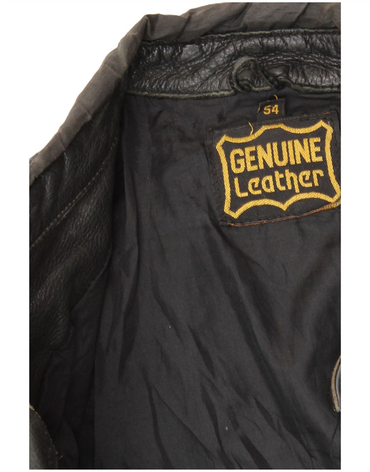 SCOTCHLITE 3M Mens Bomber Jacket IT 54 2XL Black Colourblock Leather