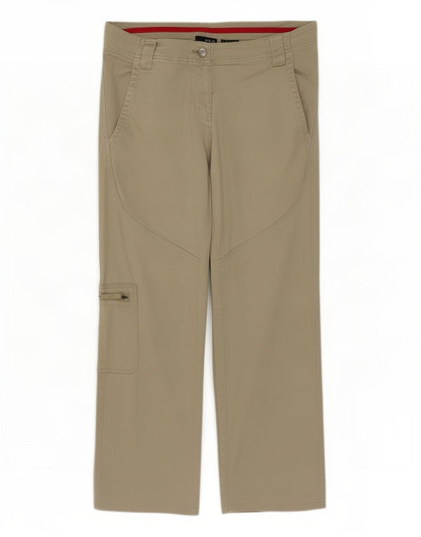 Fila Womens Straight Cargo Trousers UK 14 Large W36 L26 Khaki Cotton