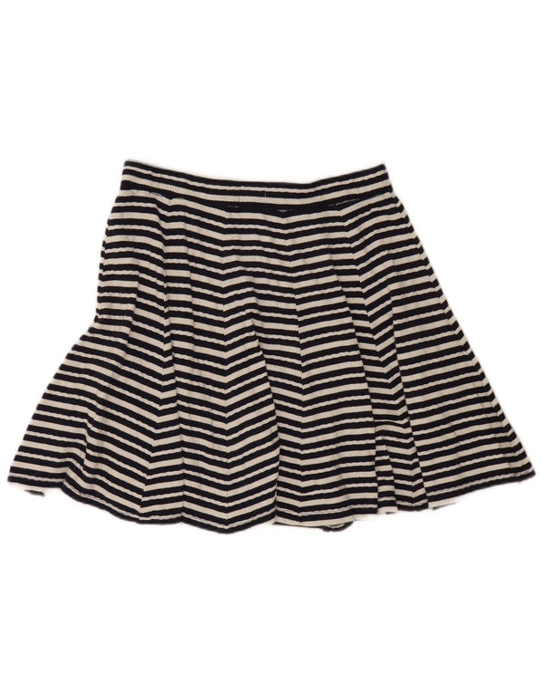 Fat Face Womens Knit A-Line Skirt UK 10 Small W28 Black Striped Cotton