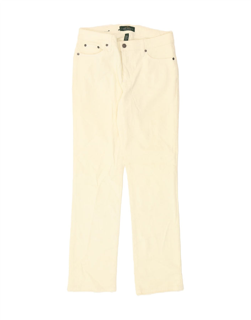 RALPH LAUREN Womens Straight Jeans US 8 Medium W32 L32 Off White Cotton Vintage Ralph Lauren and Second-Hand Ralph Lauren from Messina Hembry 