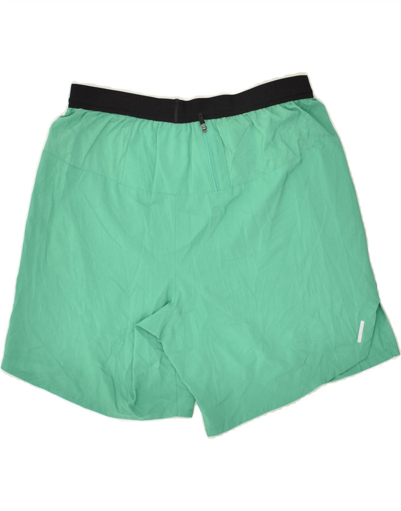 NIKE Womens Dri Fit Sport Shorts UK 12 Medium Green Colourblock | Vintage Nike | Thrift | Second-Hand Nike | Used Clothing | Messina Hembry 