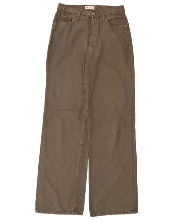 Zara Womens High Waist Wide Leg Jeans EU 38 Small W28 L33 Grey