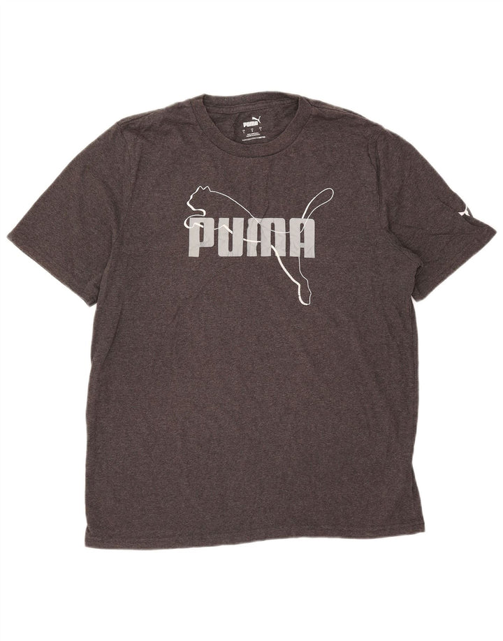 Puma Mens Graphic T-Shirt Top Large Grey Cotton