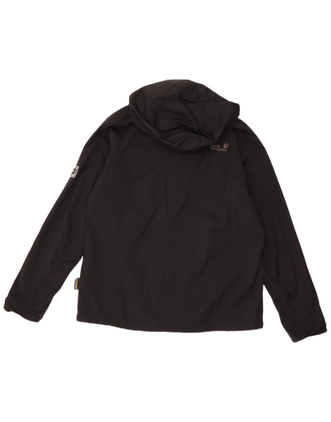Jack Wolfskin Womens Hooded Rain Jacket UK 16 Large  Black Polyamide