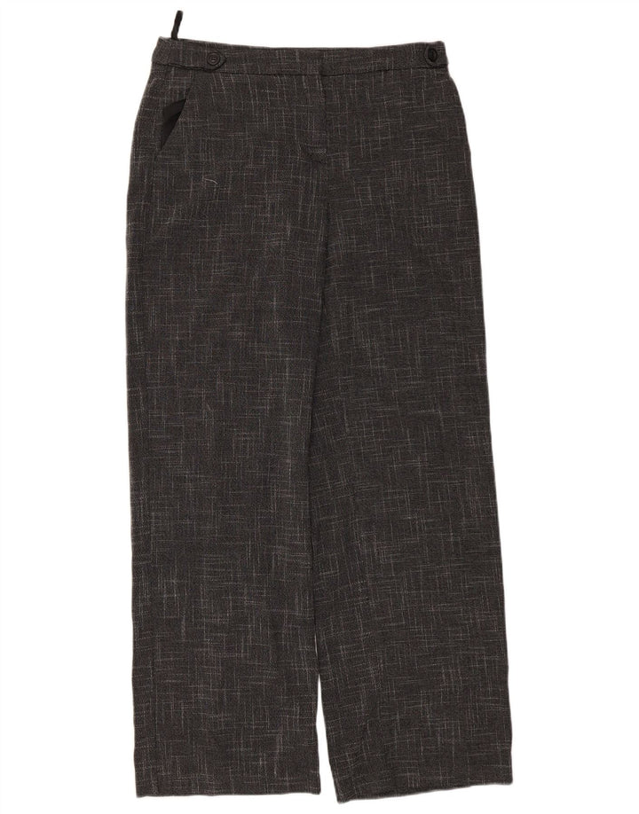 Marks & Spencer Womens Chino Trousers UK 10 Small W30 L29 Grey Check