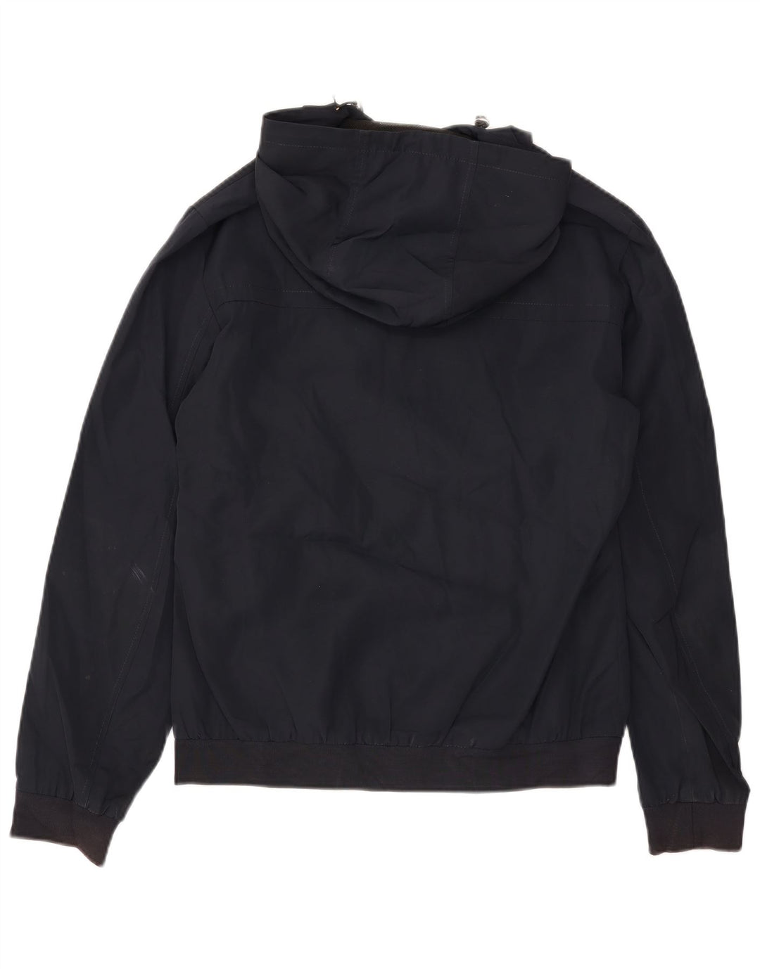 REISS Mens Hooded Bomber Jacket UK 38 Medium Navy Blue Polyester
