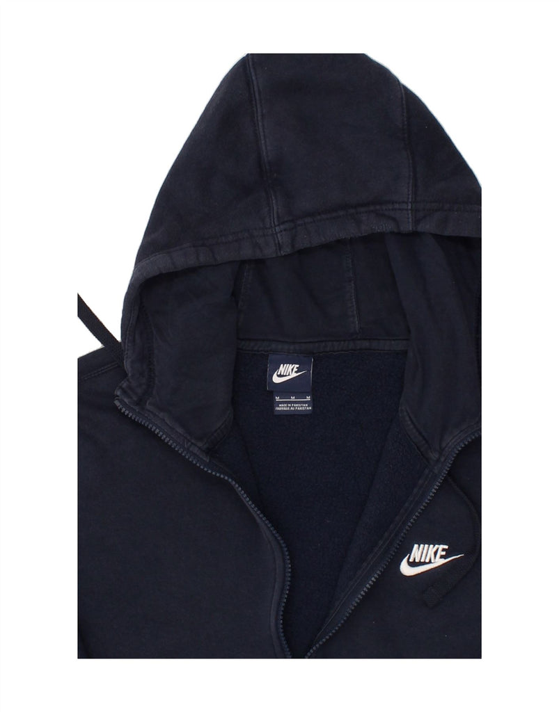 NIKE Mens Zip Neck Hoodie Jumper Medium Navy Blue Cotton | Vintage Nike | Thrift | Second-Hand Nike | Used Clothing | Messina Hembry 