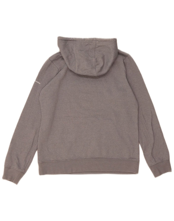 Columbia Womens Graphic Hoodie Jumper UK 10 Small Grey Cotton