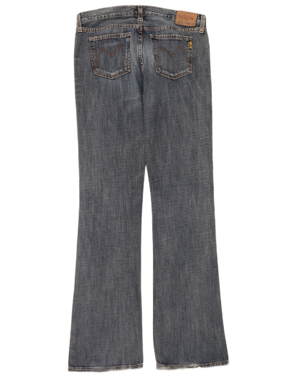 Meltin' Pot Womens Flared Jeans W28 L34 Blue Cotton