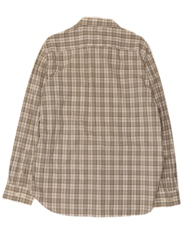 French Connection Mens Shirt Large Beige Check Cotton