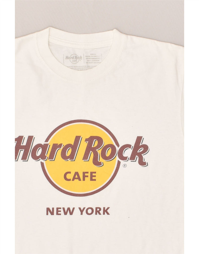 HARD ROCK CAFE Mens New York Graphic T-Shirt Top Small Off White Cotton | Vintage Hard Rock Cafe | Thrift | Second-Hand Hard Rock Cafe | Used Clothing | Messina Hembry 