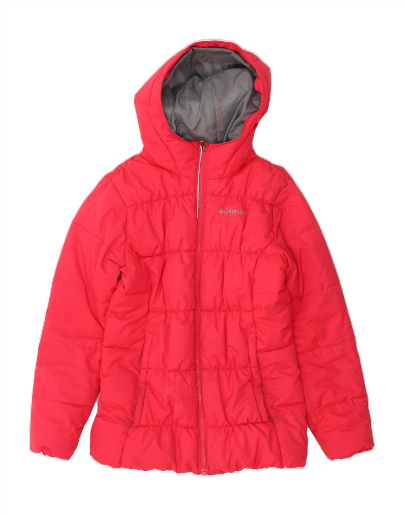 COLUMBIA Girls Hooded Padded Jacket 13-14 Years Large Pink Polyester | Vintage Columbia | Thrift | Second-Hand Columbia | Used Clothing | Messina Hembry 