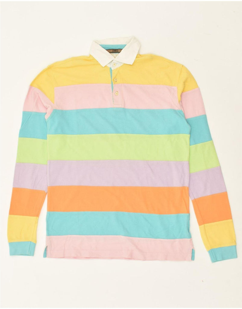 UNGARO Mens Long Sleeve Polo Shirt Small Multicoloured Striped Cotton | Vintage Ungaro | Thrift | Second-Hand Ungaro | Used Clothing | Messina Hembry 