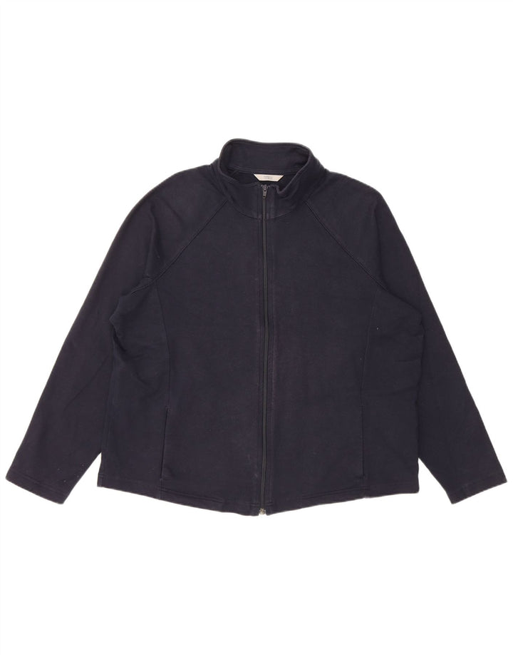 Marks & Spencer Womens Tracksuit Top Jacket UK 20 2XL Navy Blue