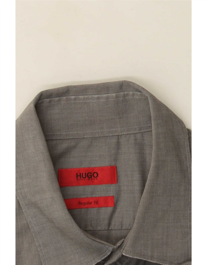 Hugo Boss Mens Regular Fit Shirt Large Grey
