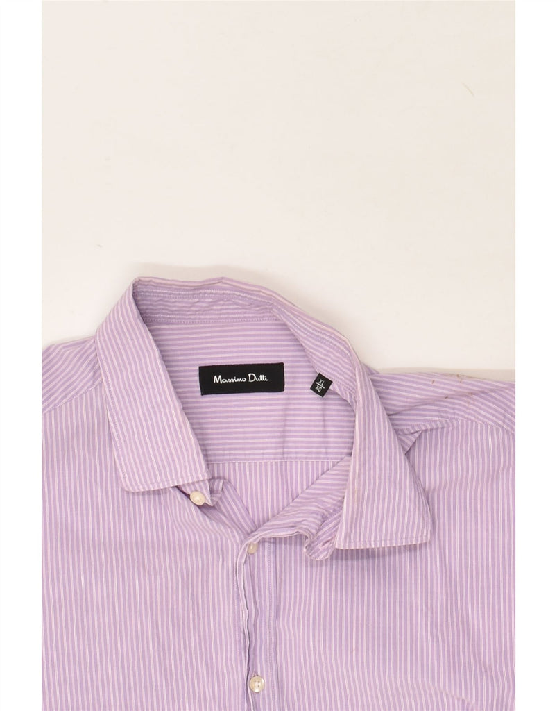 MASSIMO DUTTI Mens Slim Shirt XL Purple Pinstripe | Vintage Massimo Dutti | Thrift | Second-Hand Massimo Dutti | Used Clothing | Messina Hembry 